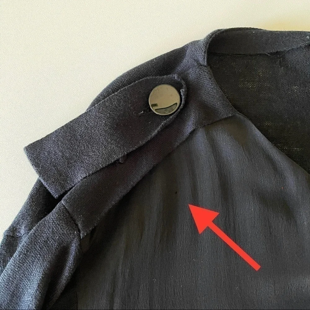 3.1 Phillip Lim Silk Cardigan Belted Button Front Utility Sweater Black Size 2
